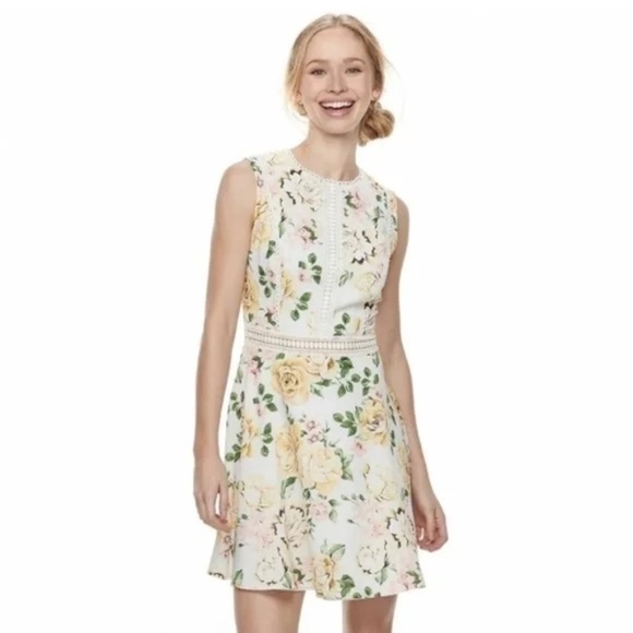 Disney Dresses & Skirts - Disney Princess Belle Inspired Skater Floral Dress Juniors Size XL Yellow